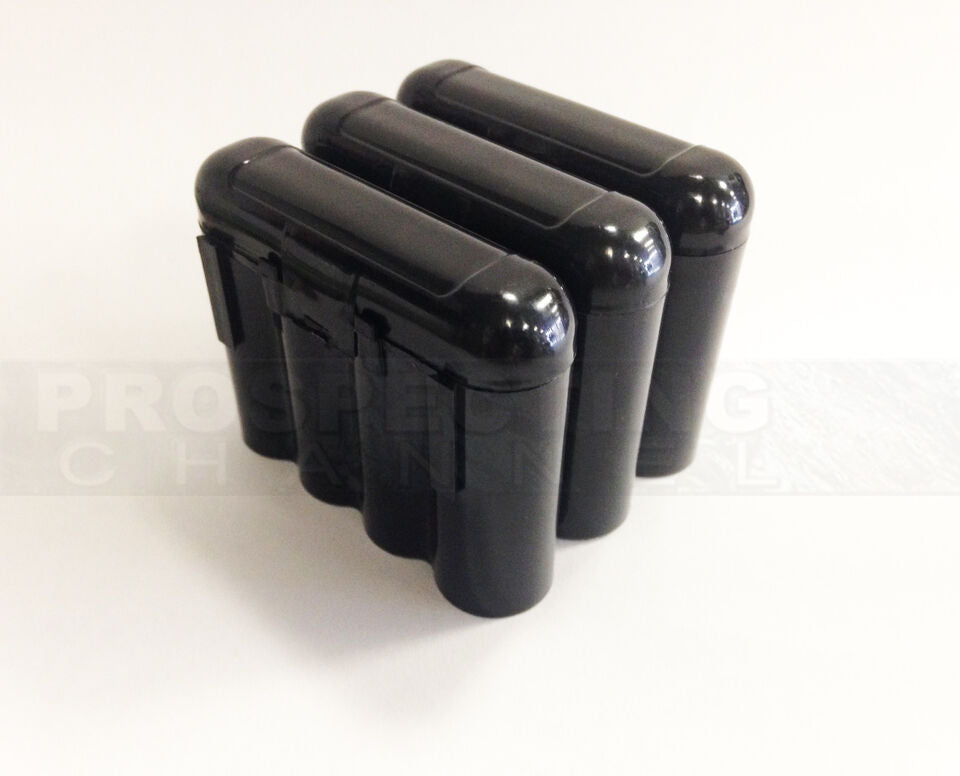 3 Vial Carring Case Holder Protector + 12 1 ozt Gold Vials Storage Vault Black