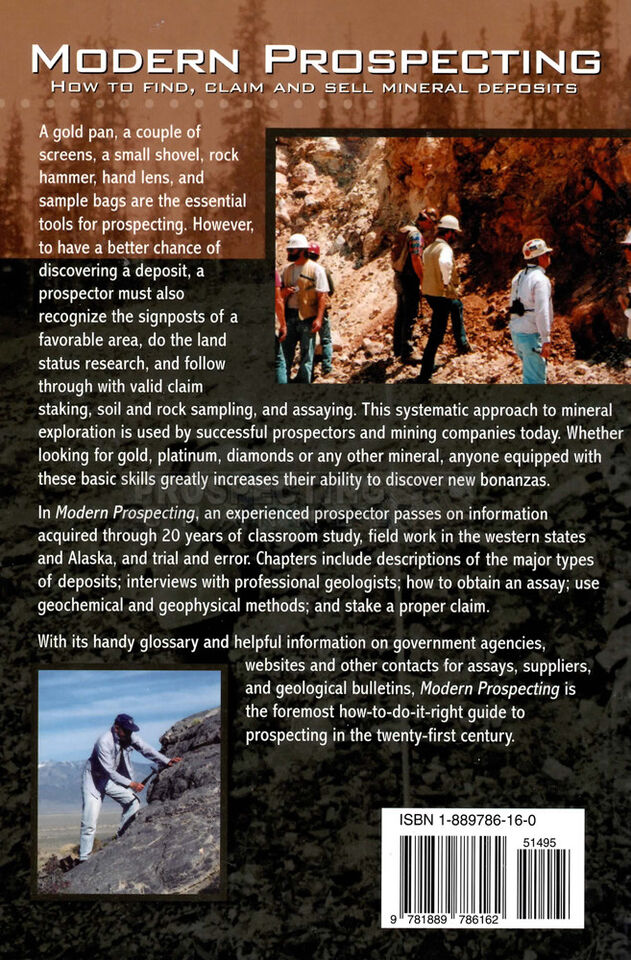 Modern Prospecting How to Find Claim and Sell Mineral Deposits Book