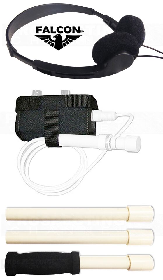 Detector de Metales Falcon MD20 Sonda impermeable + Funda Mango Auriculares Garantía