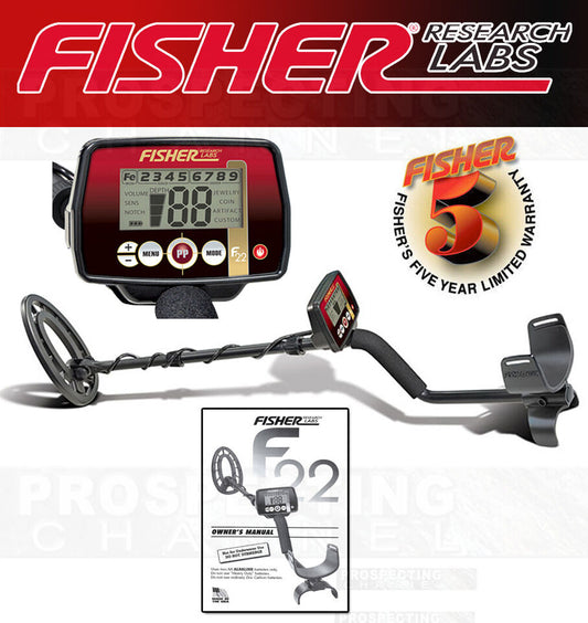 Fisher F22 Metal Detector 9 Inch Coil + 5 Year Warranty