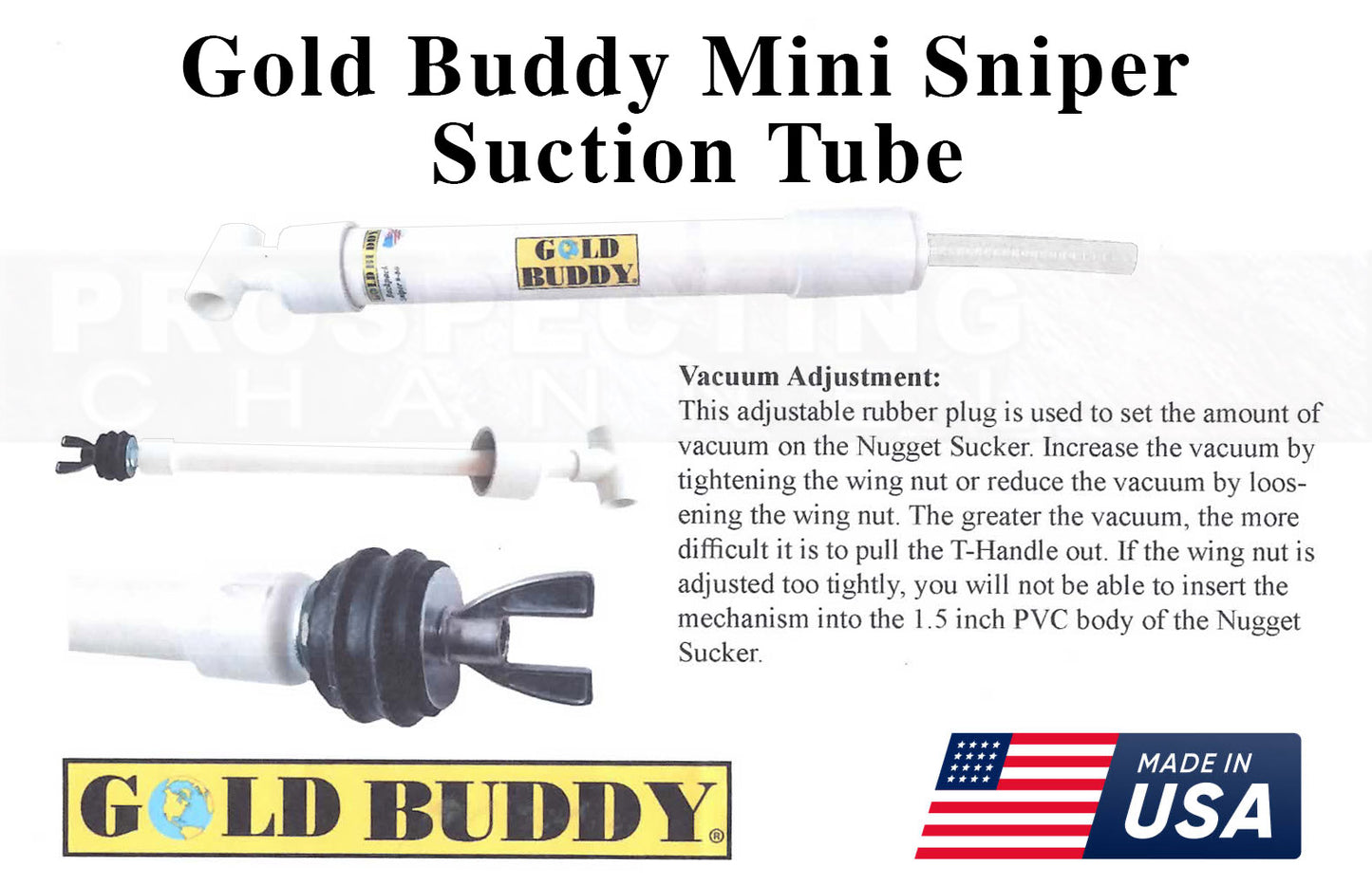 Gold Buddy 22 Inch Mini Back Packer Sniper Suction Tube Nugget Sucker