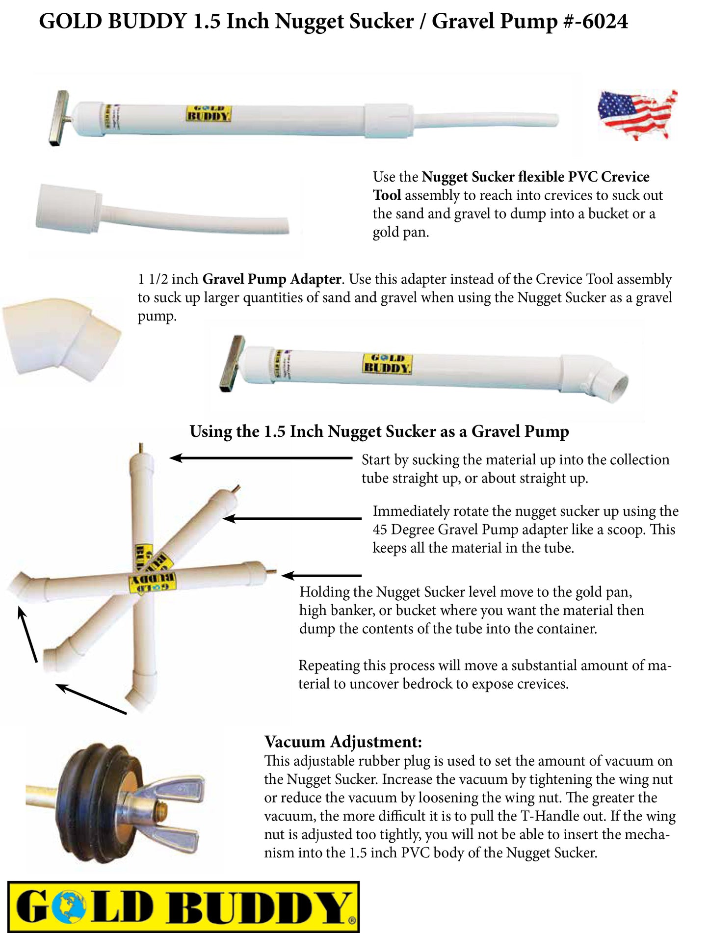 Gold Buddy 30 Inch Suction Tube Sniper Nugget Sucker
