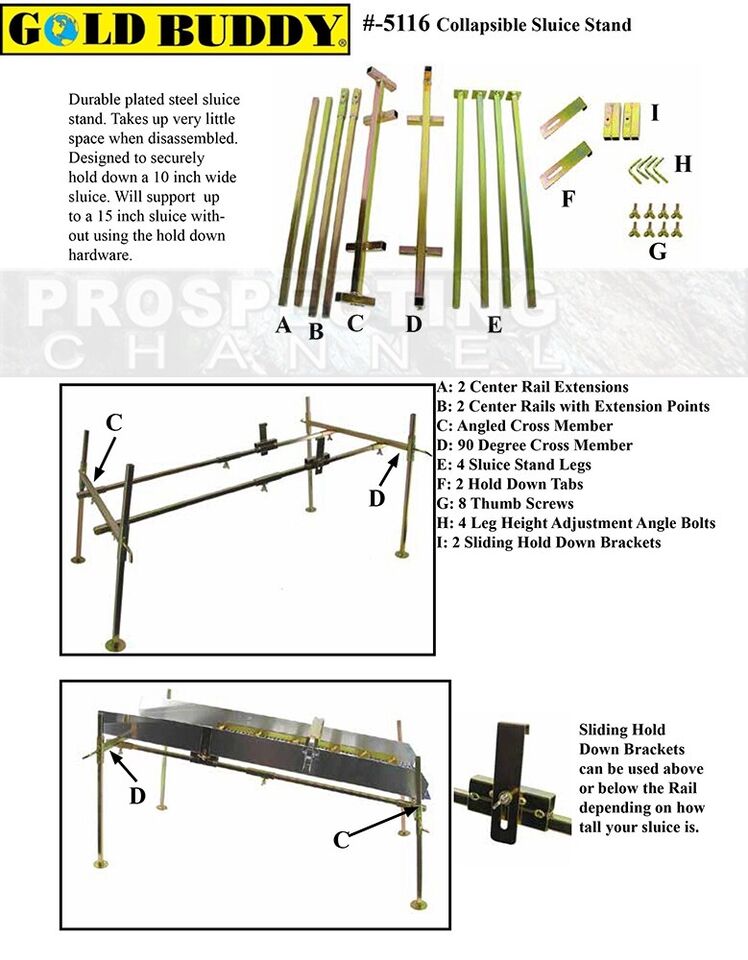 Jobe Gold Buddy Kit de support de pied d'écluse pliable avec cadre et supports