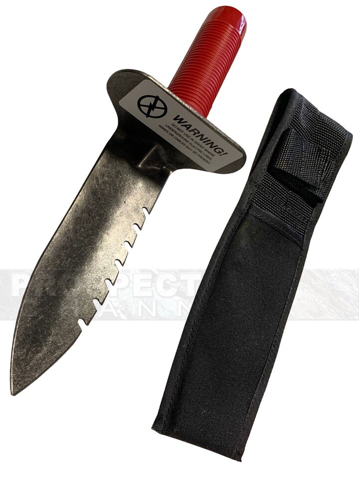 Lesche 12" Standard Left Serrated Metal Detecting Dig Trowel Shovel + Sheath