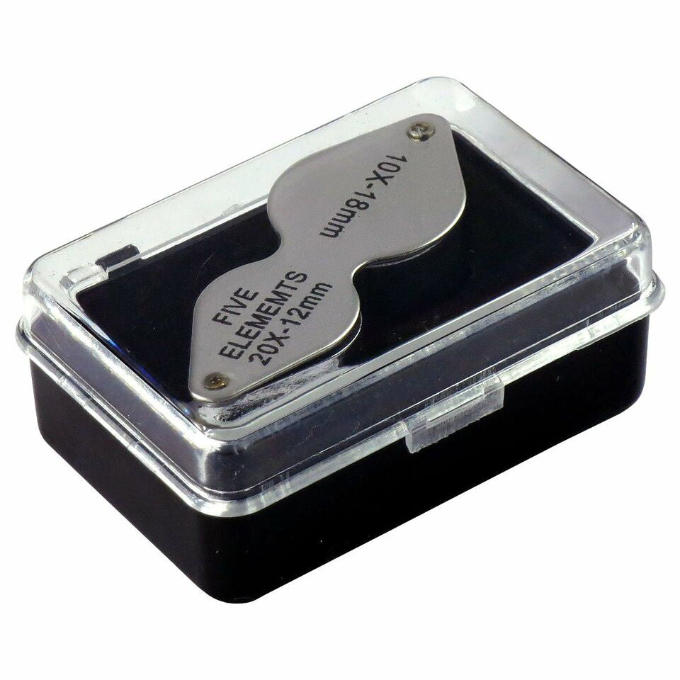 Dual Loupe Magnifier 20x12mm & 10x18mm