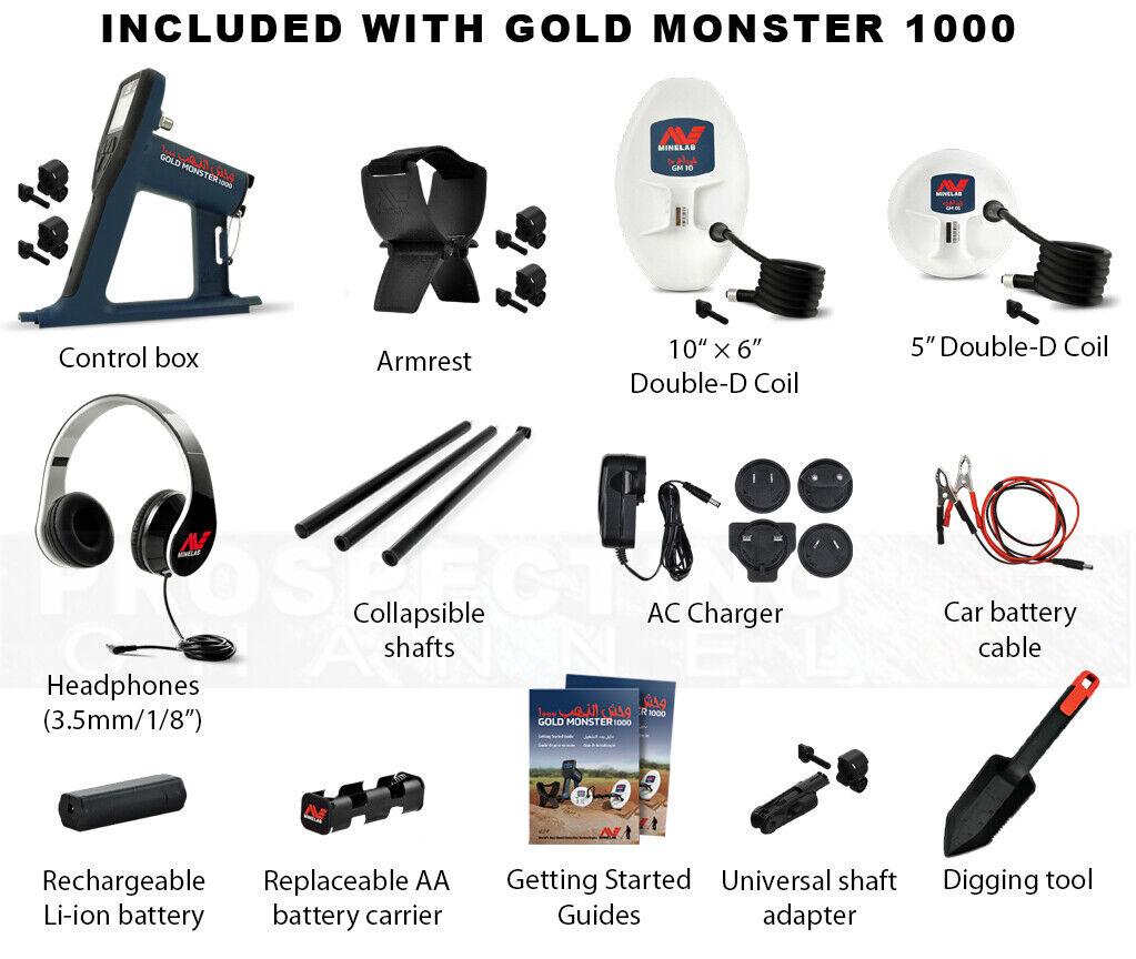 Minelab Gold Monster 1000 Gold Detector with High Gold Sensitivity 2 COILS