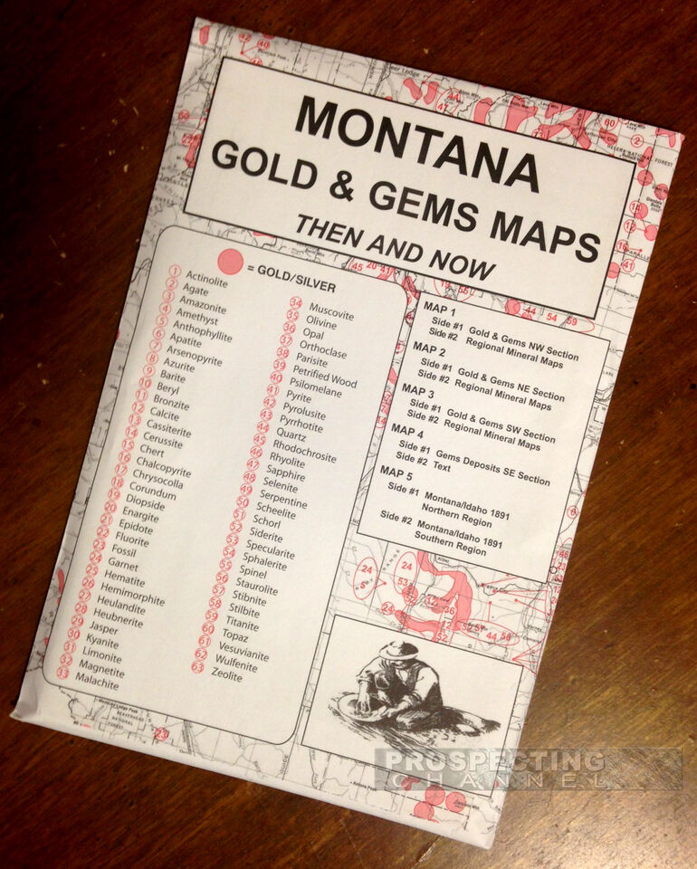 Mapas de oro y gemas de Montana antes y ahora
