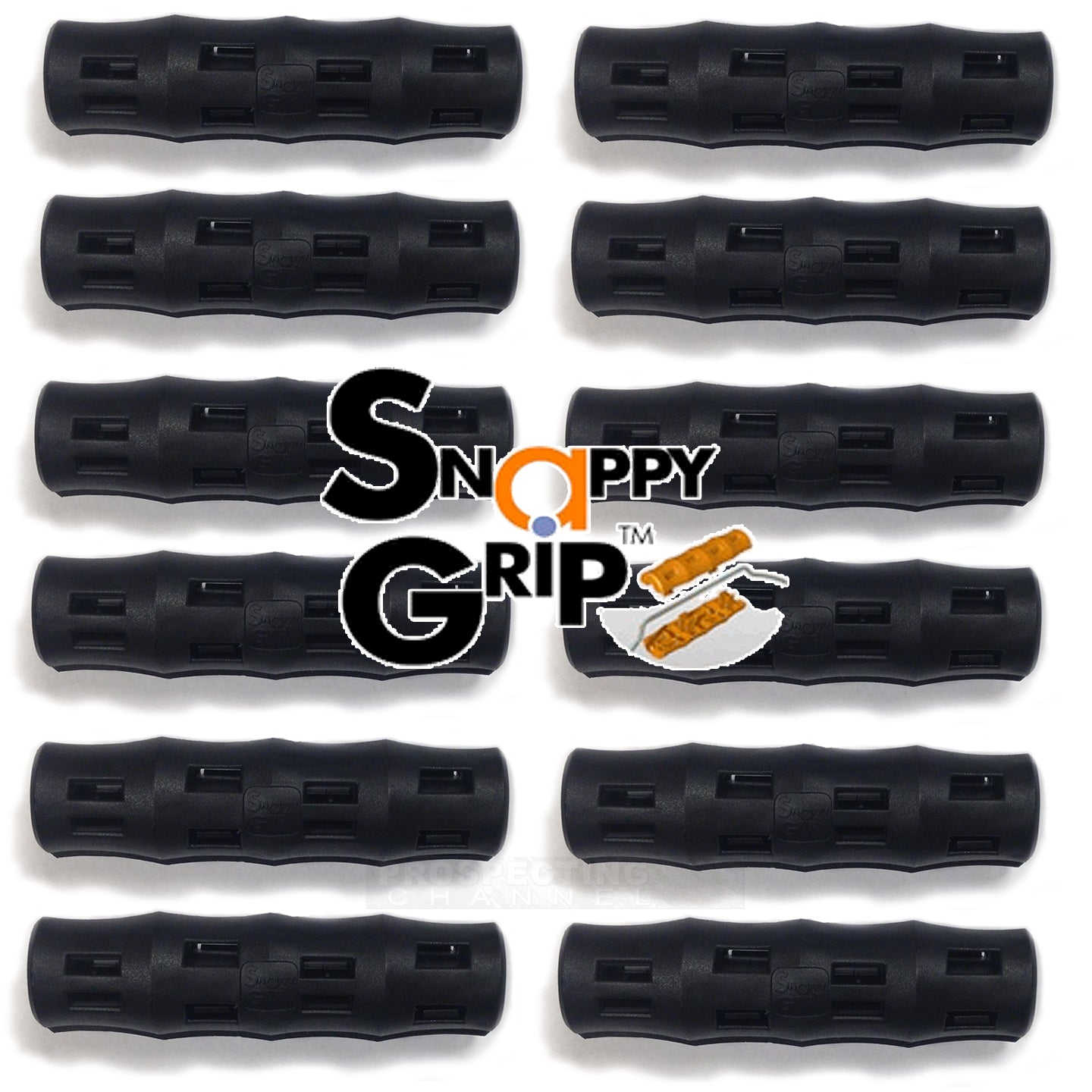 12 poignées de seau ergonomiques Snappy Grip noires