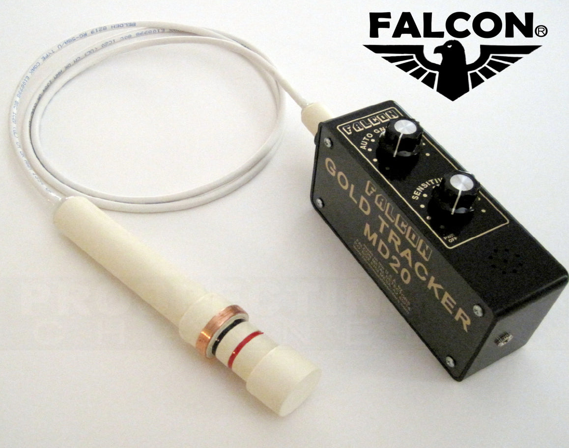 Detector de Metales Falcon MD20 Sonda impermeable + Funda Mango Auriculares Garantía