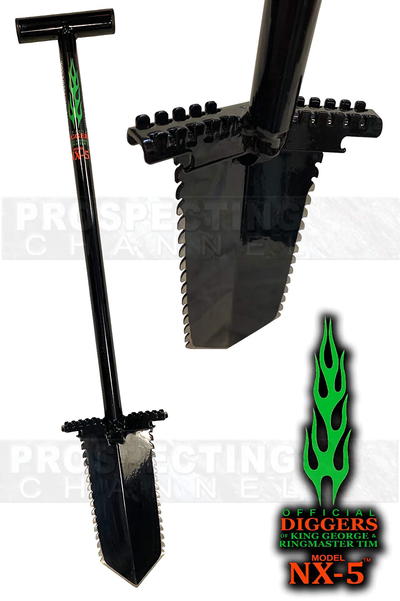 Pala de paleta de excavación con detección de metales de doble sierra NX-5 ANACONDA T-Handel de 31"