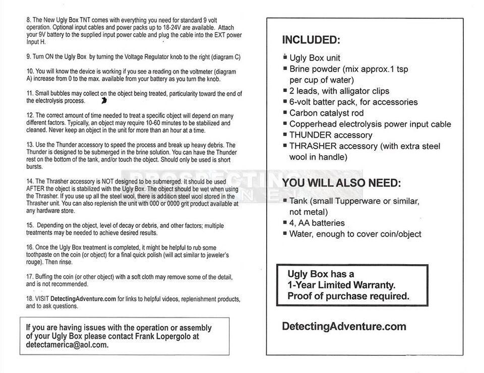 Coin cleaning electrolysis Kit - Ugly Box- Electrolysis Unit Complete + Reboot Kit