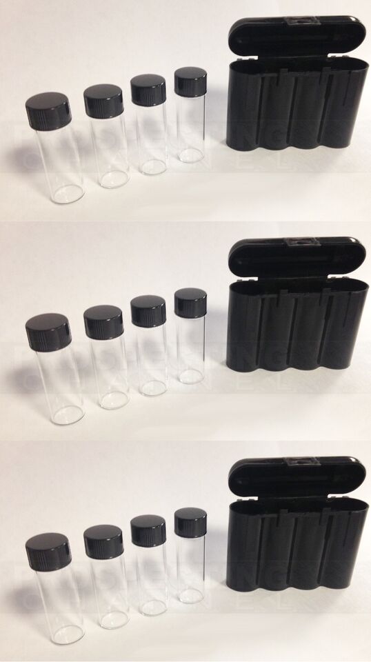 Estuche protector para 3 viales + bóveda de almacenamiento para 12 viales dorados de 1 oz, color negro