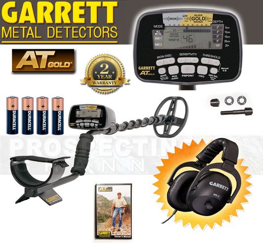 Garrett AT GOLD Water Proof metal detector with Optional AT PRO Pointer