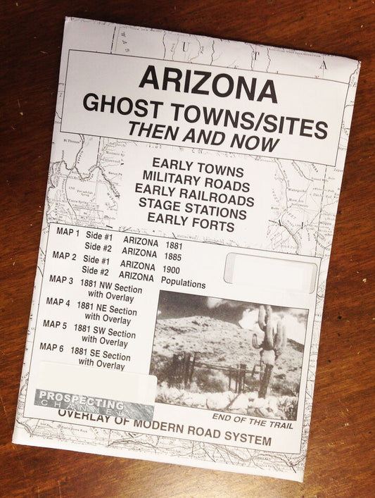 Carte de la ville fantôme de l'Arizona d'hier et d'aujourd'hui