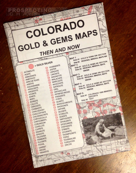 Cartes de l'or et des pierres précieuses du Colorado d'hier et d'aujourd'hui