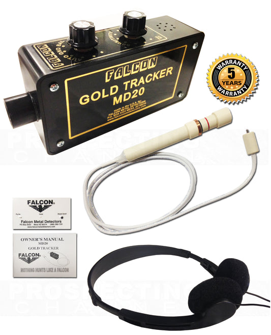 Détecteur de métaux Falcon MD20 Gold Tracker avec écouteurs
