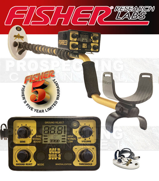 Fisher Gold Bug 2 Metal Detector two coil Combo Pack