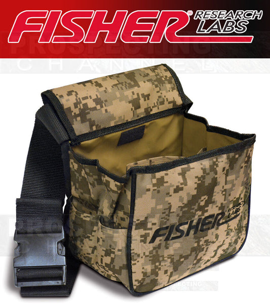 Fisher Labs Pochette au trésor en toile camouflage avec ceinture pour détecteurs de métaux