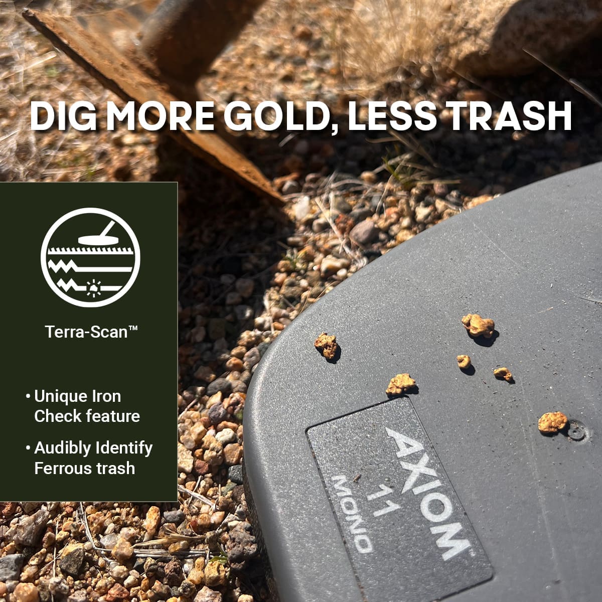 Garrett Axiom LITE  Gold Nugget Metal Detector Package