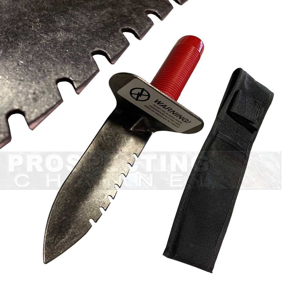 Pala de excavación con detección de metales dentada izquierda estándar Lesche de 12" + funda