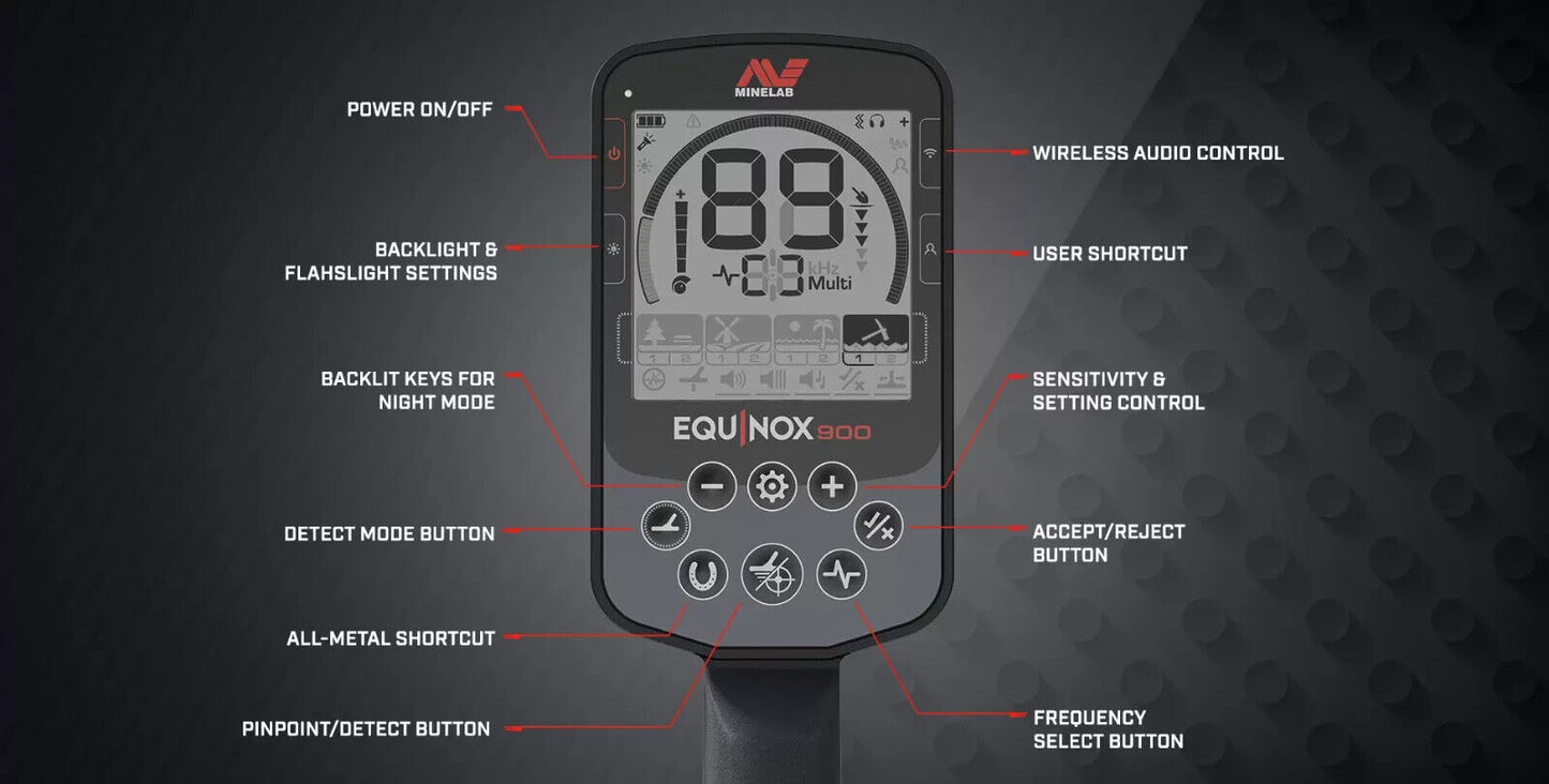 Minelab EQUINOX 900 Multi Frequency Metal Detector