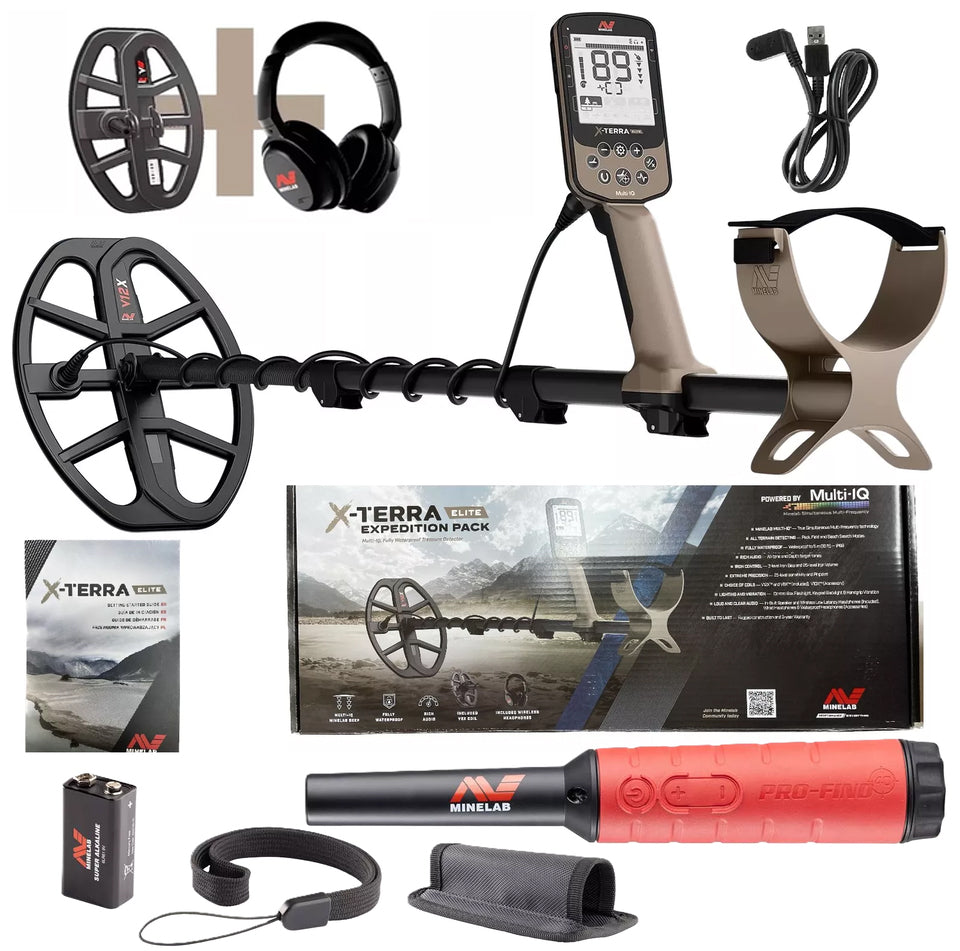 Minelab X-Terra Elite Expedition Pack includes Pro-Find 40 Pin Pointer