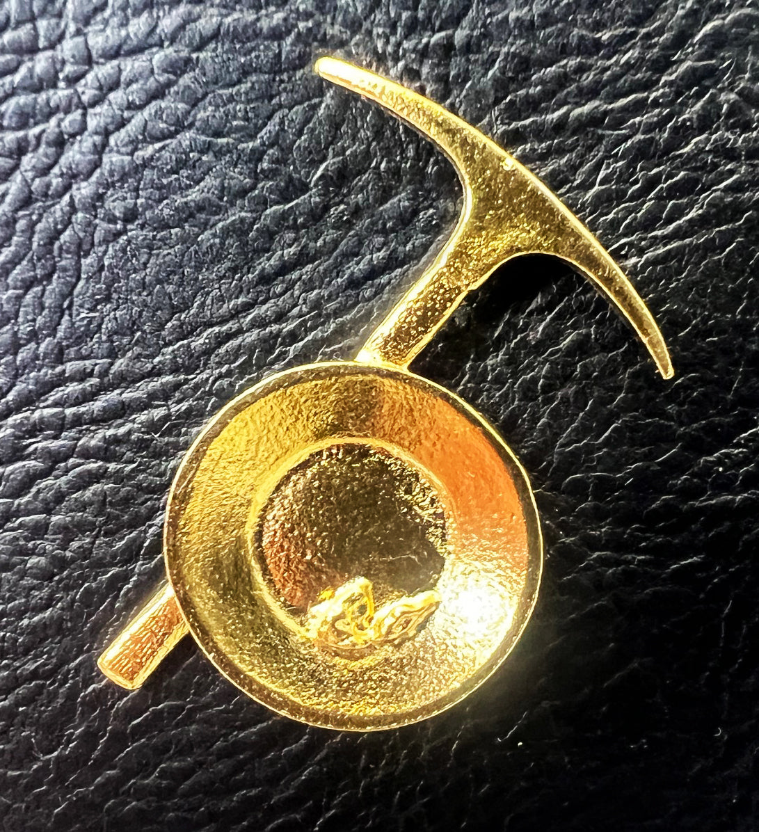 24K Gold Plated Pick and Pan Lapel Pin