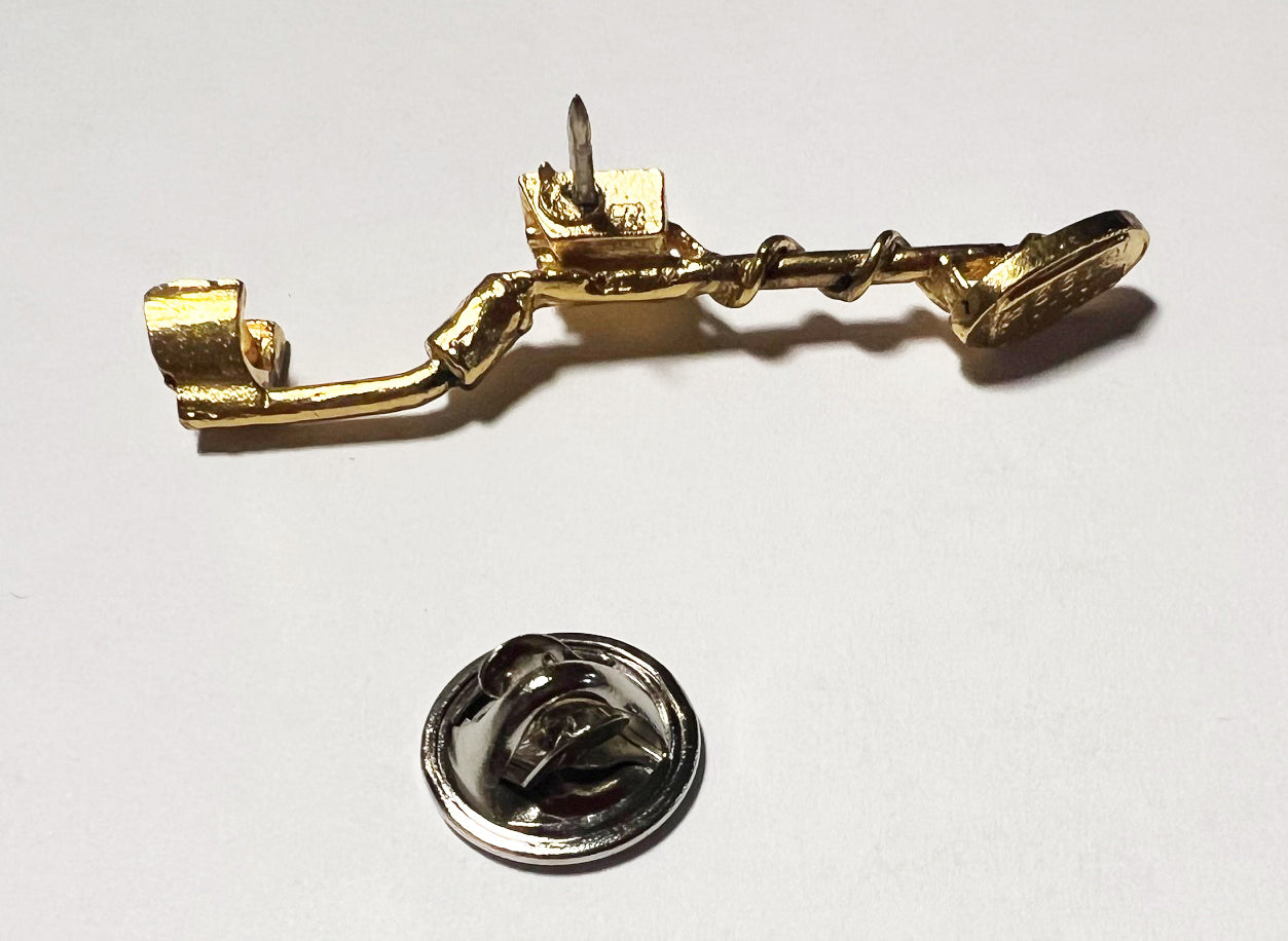 24K Gold Plated Metal Detector Lapel Pin