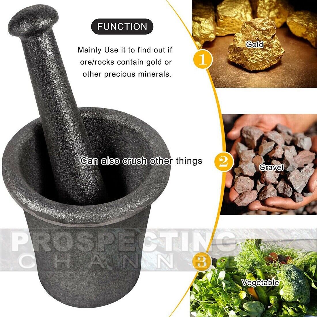 Mortar and Pestle Rock Crusher Large Made of Iron