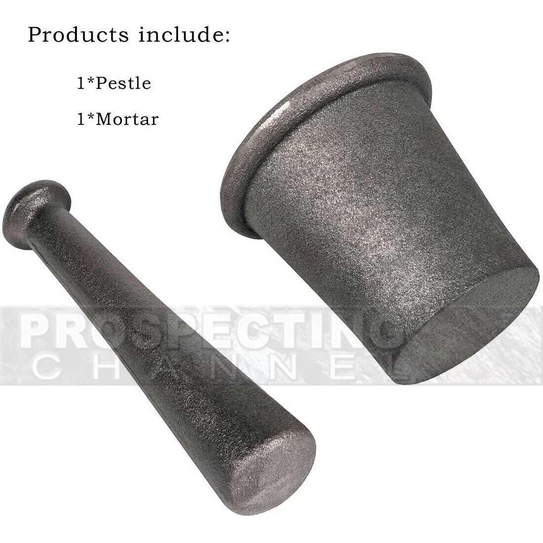 Mortier et pilon broyeur de roches grand en fer 