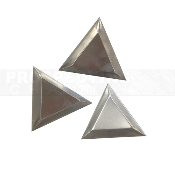 Lot de 3 plateaux triangulaires en aluminium doré fin