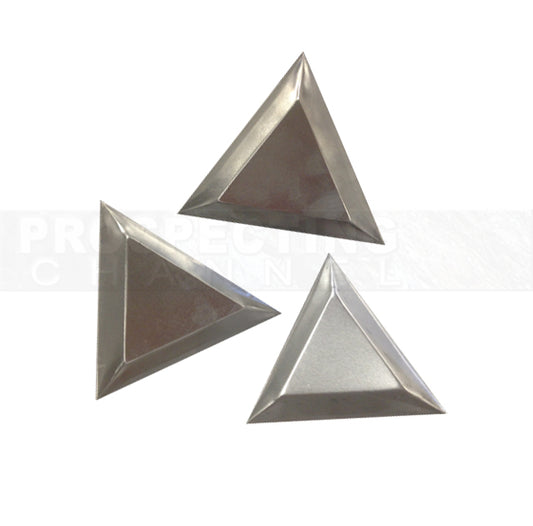 Paquete de 3 bandejas triangulares doradas finas de aluminio