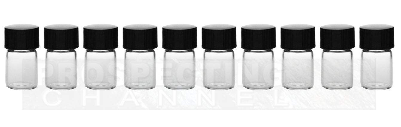 Clear Glass 1/2 Ounce Vial Screw Top Lid 10 Pack