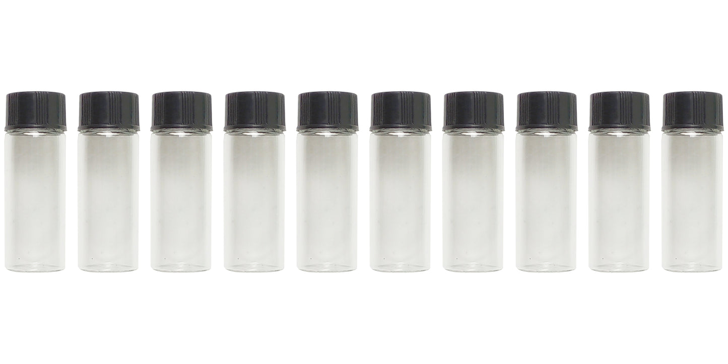 Flacon en verre transparent de 1 once, couvercle à vis, paquet de 10