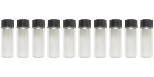Flacon en verre transparent de 1 once, couvercle à vis, paquet de 10